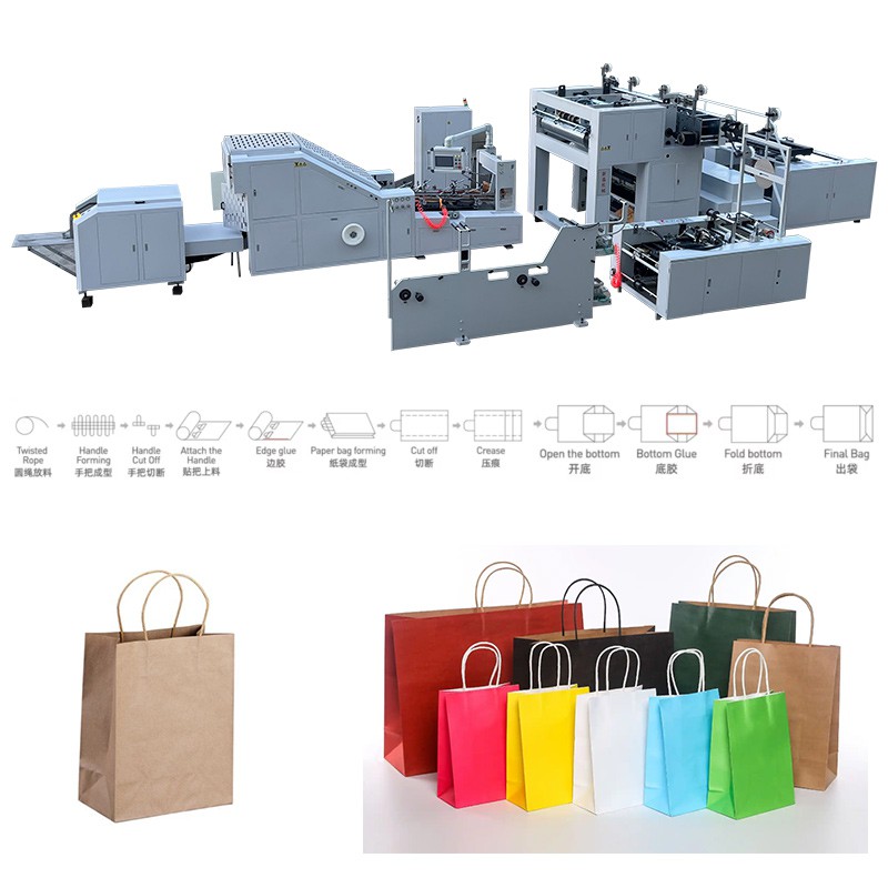 Fully Automatic Square Bottom Paper Bag Making Machine